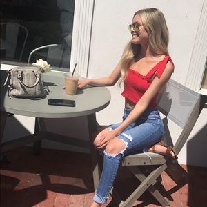 True Lies Crop Top by LIONESS from Revolve